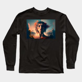 Greek woman Artistic Wallpaper Long Sleeve T-Shirt